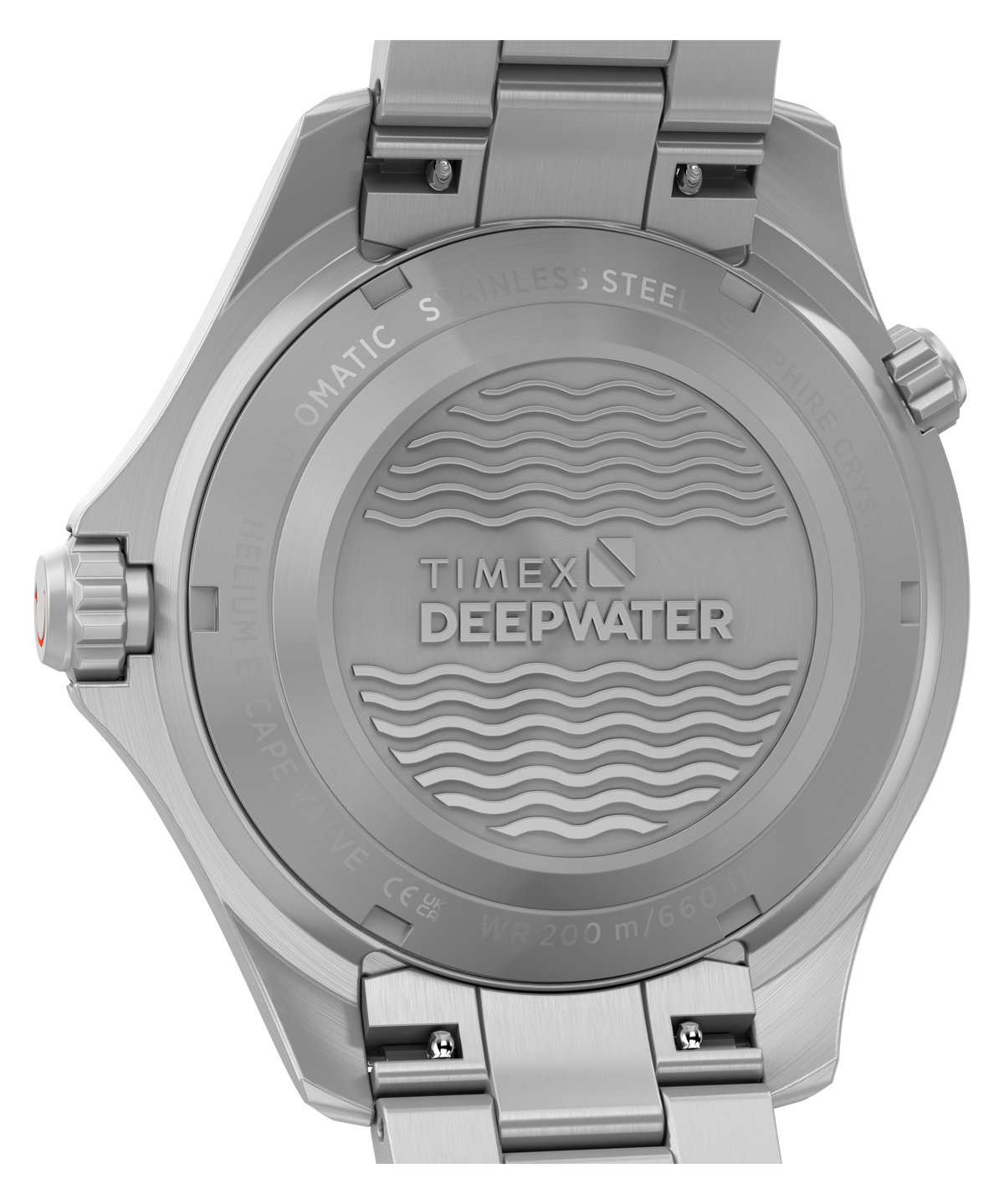 Timex Deepwater Mens Automatic Watch with White Dial and Silver Strap TW3A01600