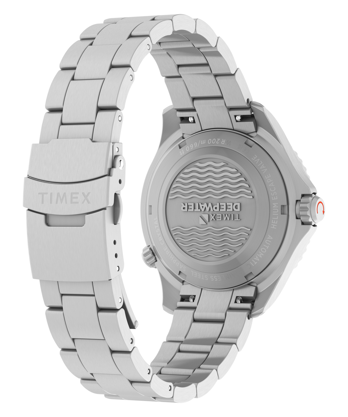 Timex Deepwater Mens Automatic Watch with White Dial and Silver Strap TW3A01600