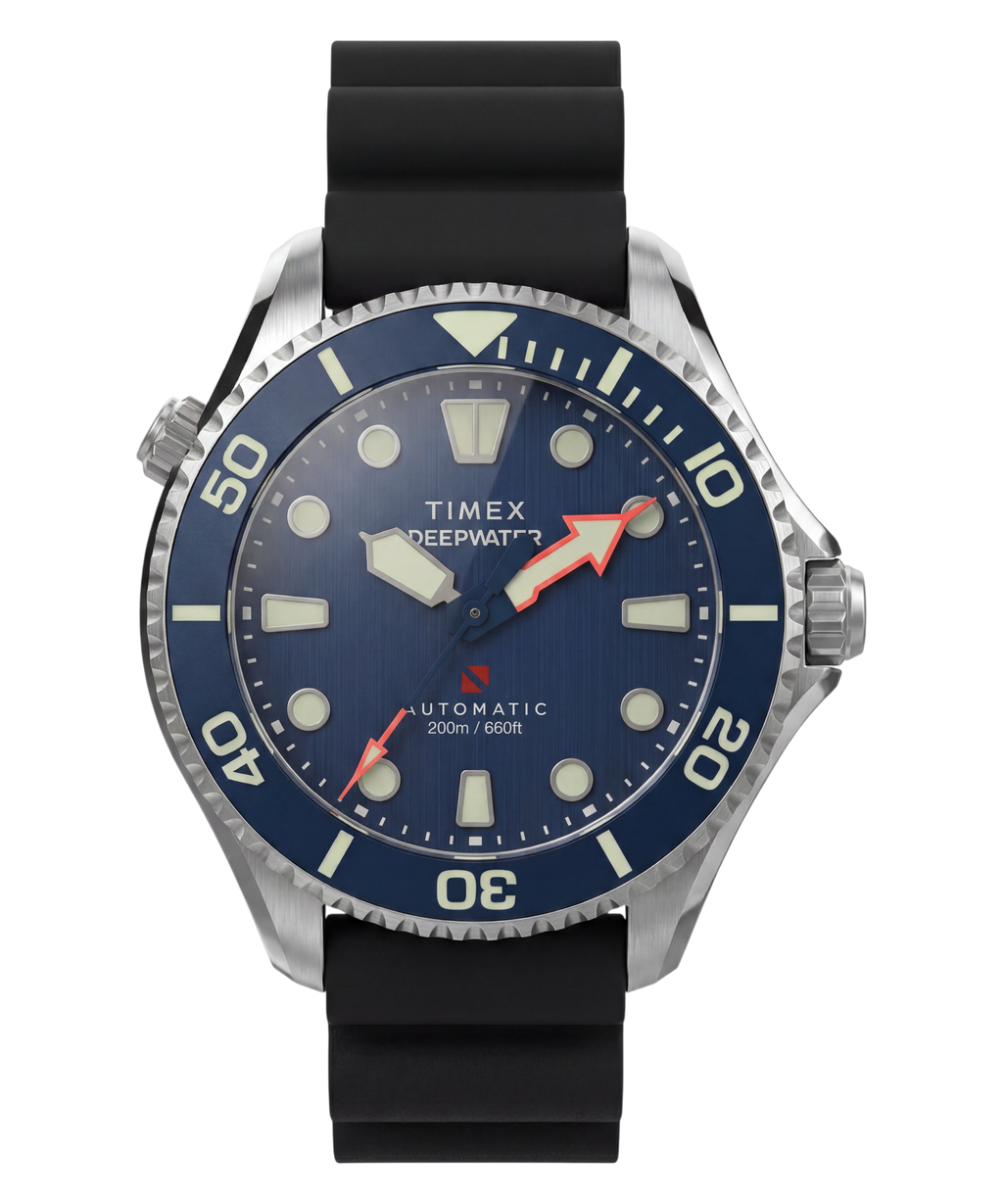 Timex Deepwater Mens Automatic Watch with Blue Dial and Black Strap TW3A01700