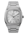 Timex E Line Men's Automatic Watch with Silver Dial and Silver Strap TW6A00500