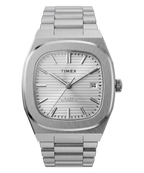 Timex E Line Men's Automatic Watch with Silver Dial and Silver Strap TW6A00500