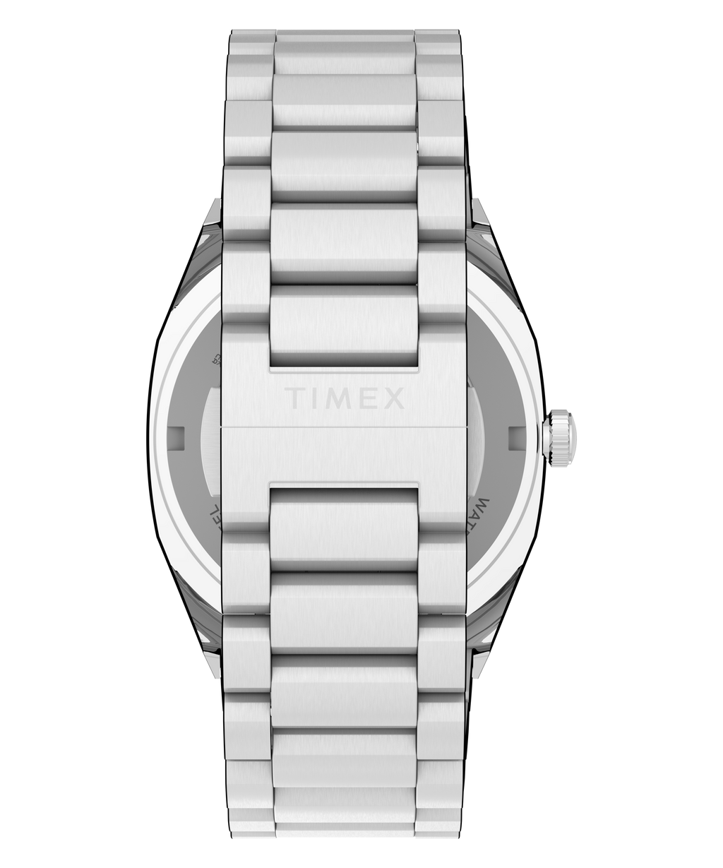 Timex E Line Men's Automatic Watch with Silver Dial and Silver Strap TW6A00500