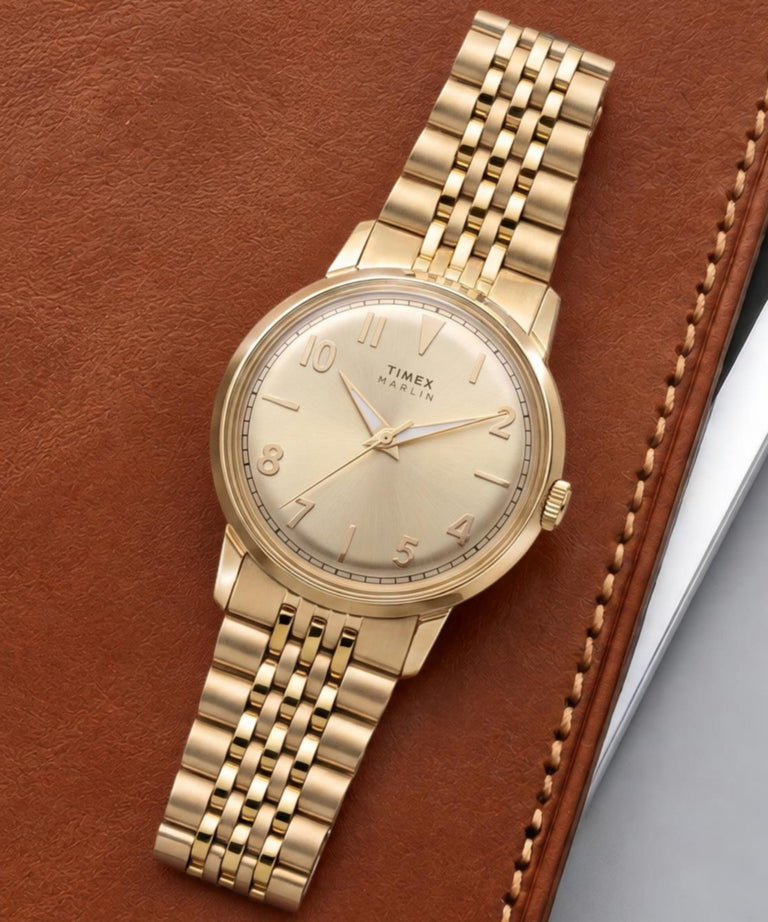 Timex Marlin Ladies Watch with Champagne Dial and Gold Strap TW6A04000