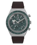 Timex Peanuts Mens Chronograph Watch with Green Dial and Brown Strap TW6A04400