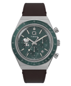 Timex Peanuts Mens Chronograph Watch with Green Dial and Brown Strap TW6A04400