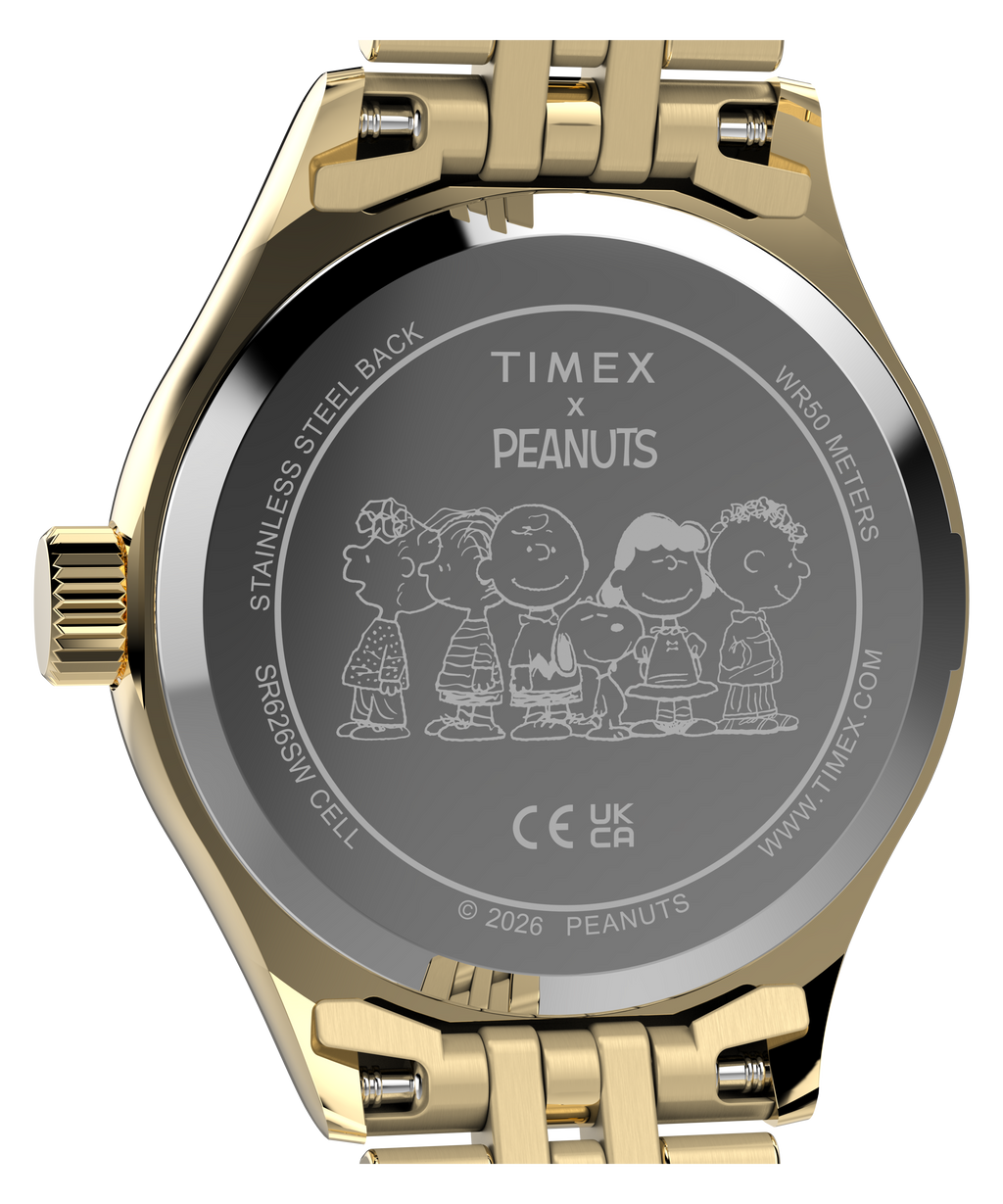 Timex Peanuts Ladies Watch with Champagne Dial and Gold Strap TW6A07400