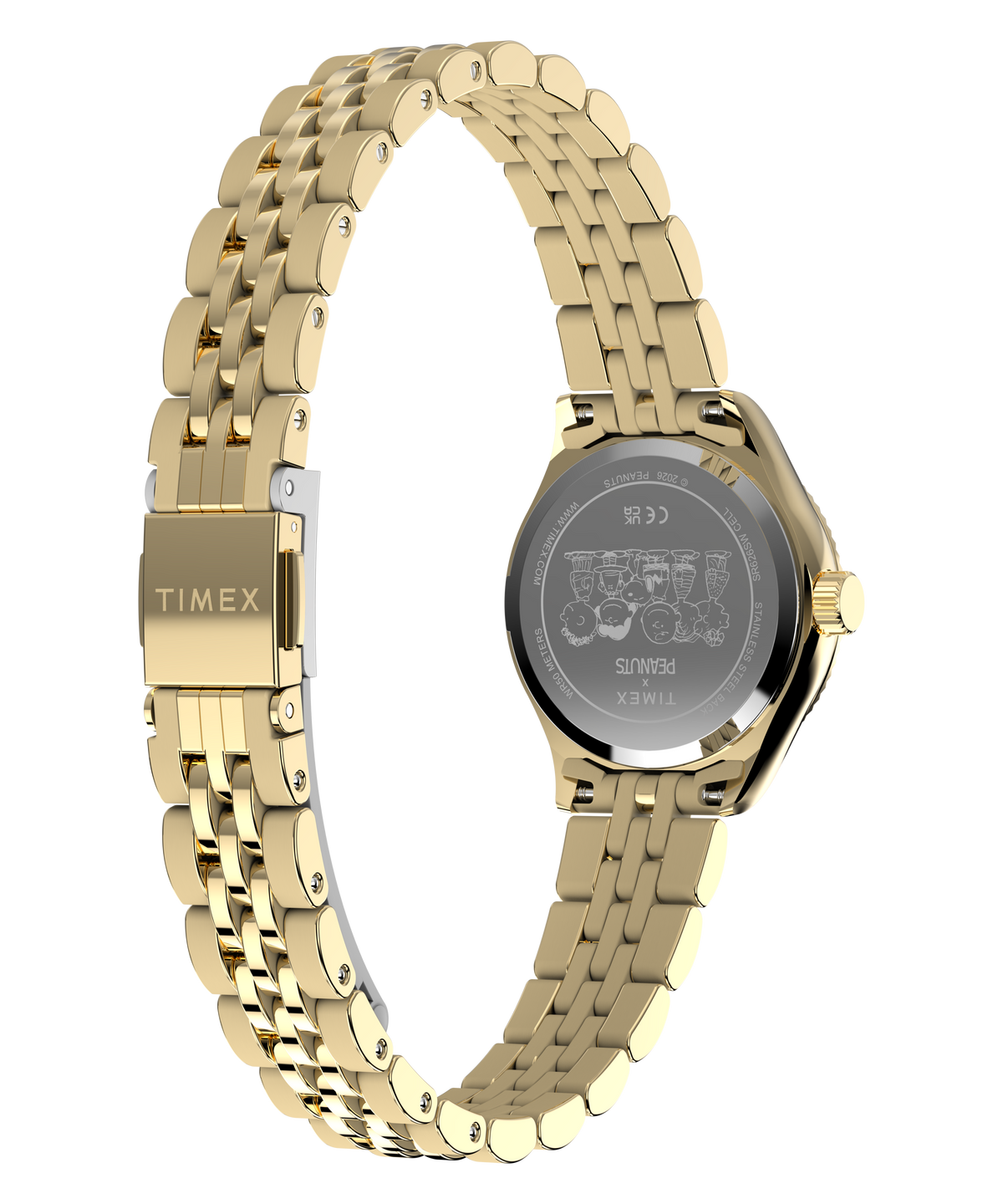 Timex Peanuts Ladies Watch with Champagne Dial and Gold Strap TW6A07400