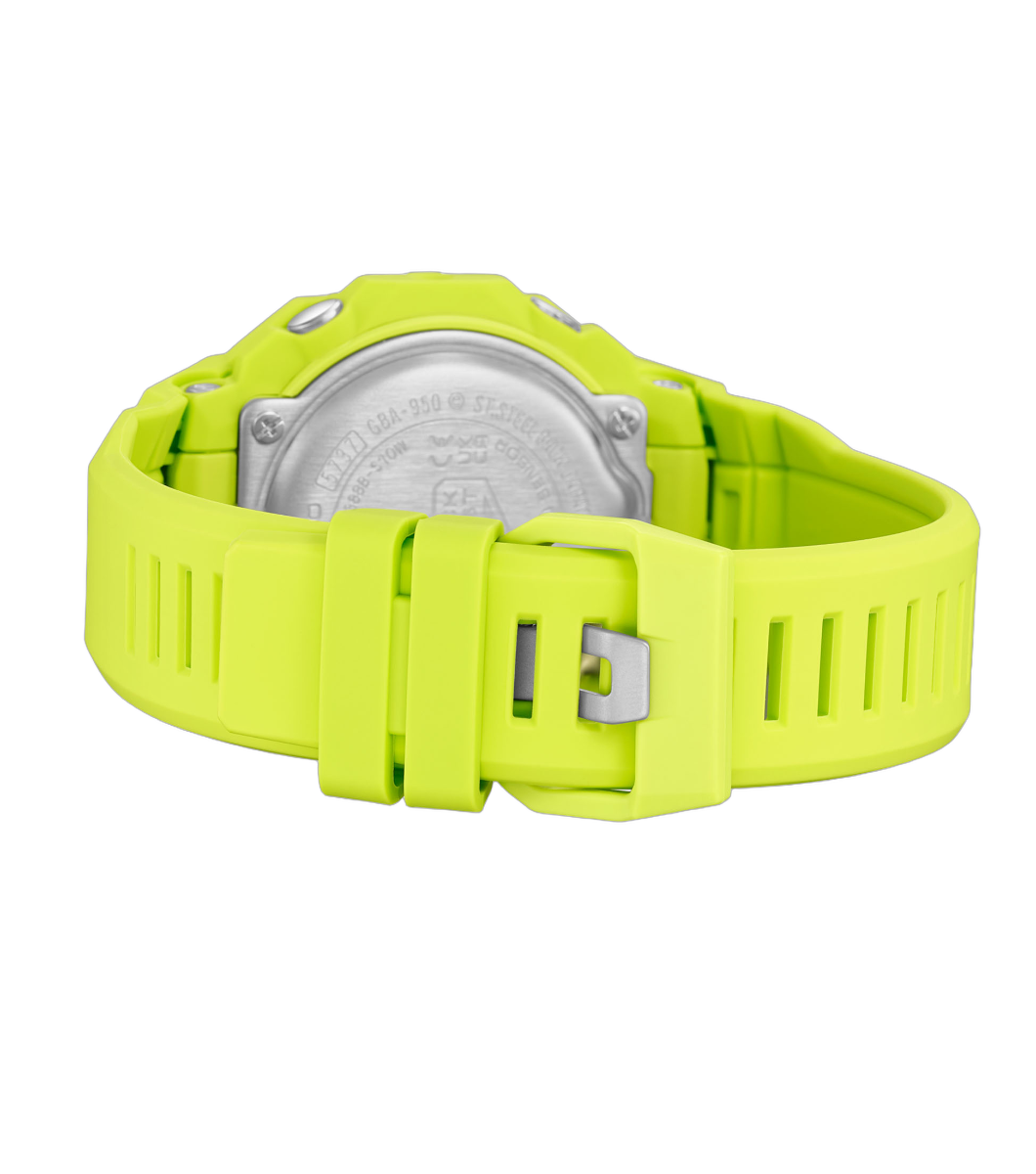 Casio G-Shock Mens Analogue Digital Watch with Black Dial and Yellow Strap GBA-950-9A3ER