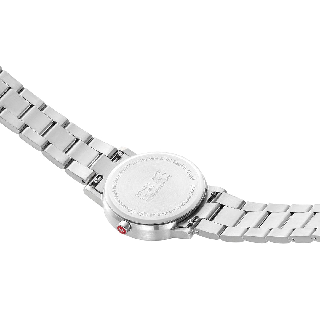Mondaine Classic Ladies Watch with White Dial and Silver Strap A658.30323.11SBJ