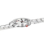 Mondaine Classic Ladies Watch with White Dial and Silver Strap A658.30323.11SBJ
