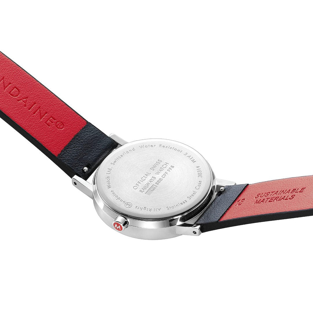 Mondaine Classic Mens Watch with White Dial and Black Strap A660.30314.11SBBV