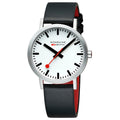 Mondaine Classic Mens Watch with White Dial and Black Vegan Leather Strap A660.30360.16SBBV