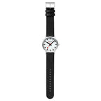 Mondaine Classic Mens Watch with White Dial and Black Vegan Leather Strap A660.30360.16SBBV