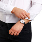 Mondaine Classic Mens Watch with White Dial and Black Vegan Leather Strap A660.30360.16SBBV