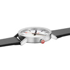 Mondaine Classic Mens Watch with White Dial and Black Vegan Leather Strap A660.30360.16SBBV