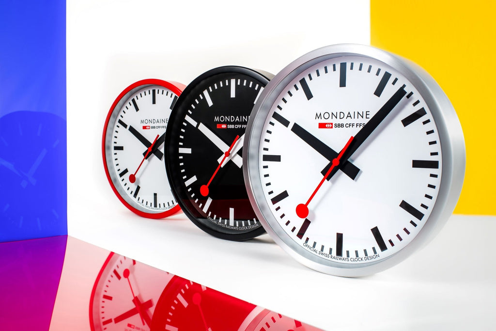 Mondaine Wall Clock with Black Face and Black Case A990.CLOCK.64SBB
