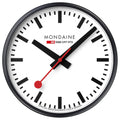 Cloc Wal Mondaine gydag Wyneb Gwyn ac Achos Du A990.CLOCK.12SBB