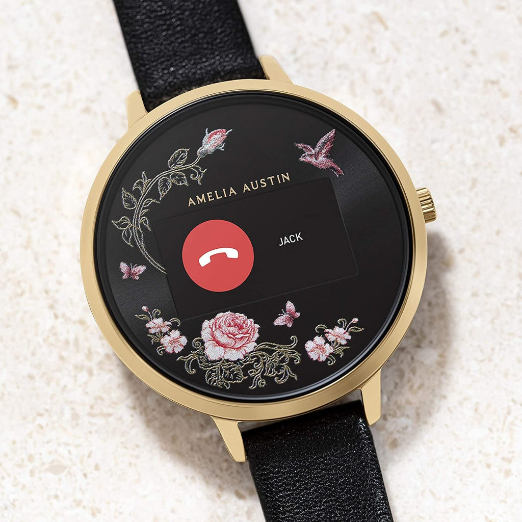 Amelia Austin Ladies Smart Watch with Black Leather Strap AA03-2000