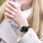 Amelia Austin Camellia Buttercup Ladies Smart Watch with Black Leather Strap AA03-2006
