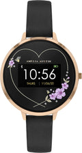 Amelia Austin Camellia Heather Ladies Smart Watch with Black Leather Strap AA03-2008