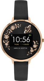 Amelia Austin Bumble Bee Ladies Smart Watch with Black Leather Strap AA03-2012