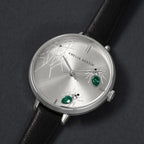 Amelia Austin Ladies Watch with Black Leather Strap and Silver Dial AA2005
