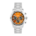 Accurist Mens Watch with Orange Dial and Silver Bracelet 7397