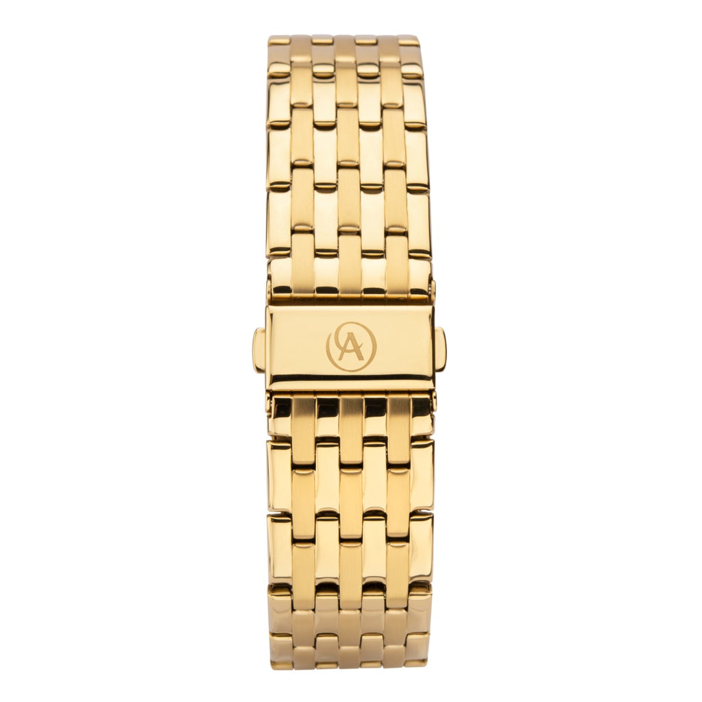 Accurist Mens Chronograph Watch with Black Dial and Gold Bracelet 7403