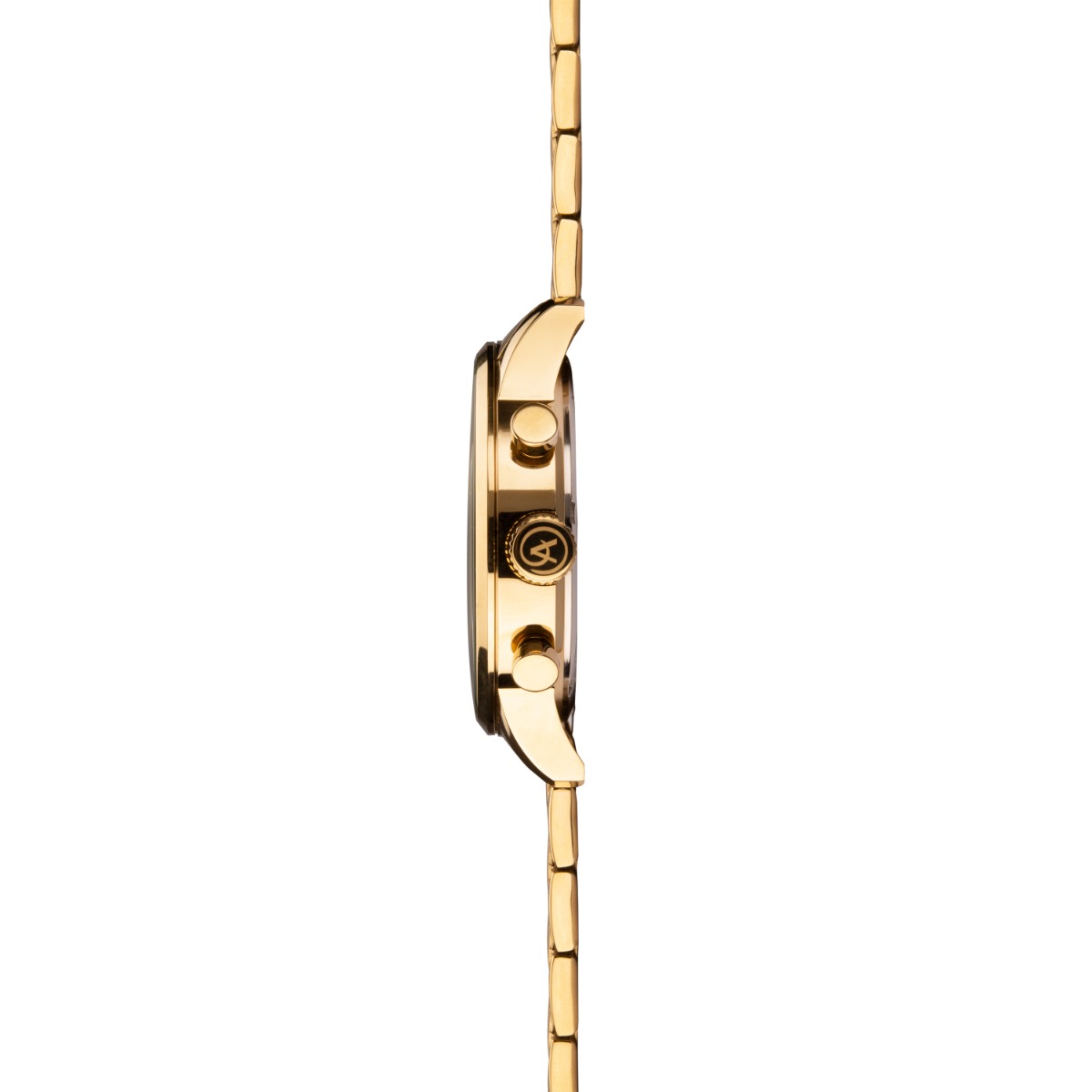 Accurist Mens Chronograph Watch with Black Dial and Gold Bracelet 7403