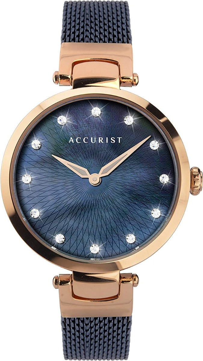Accurist Ladies Watch with Blue Dial and Blue Milanese Strap 8305