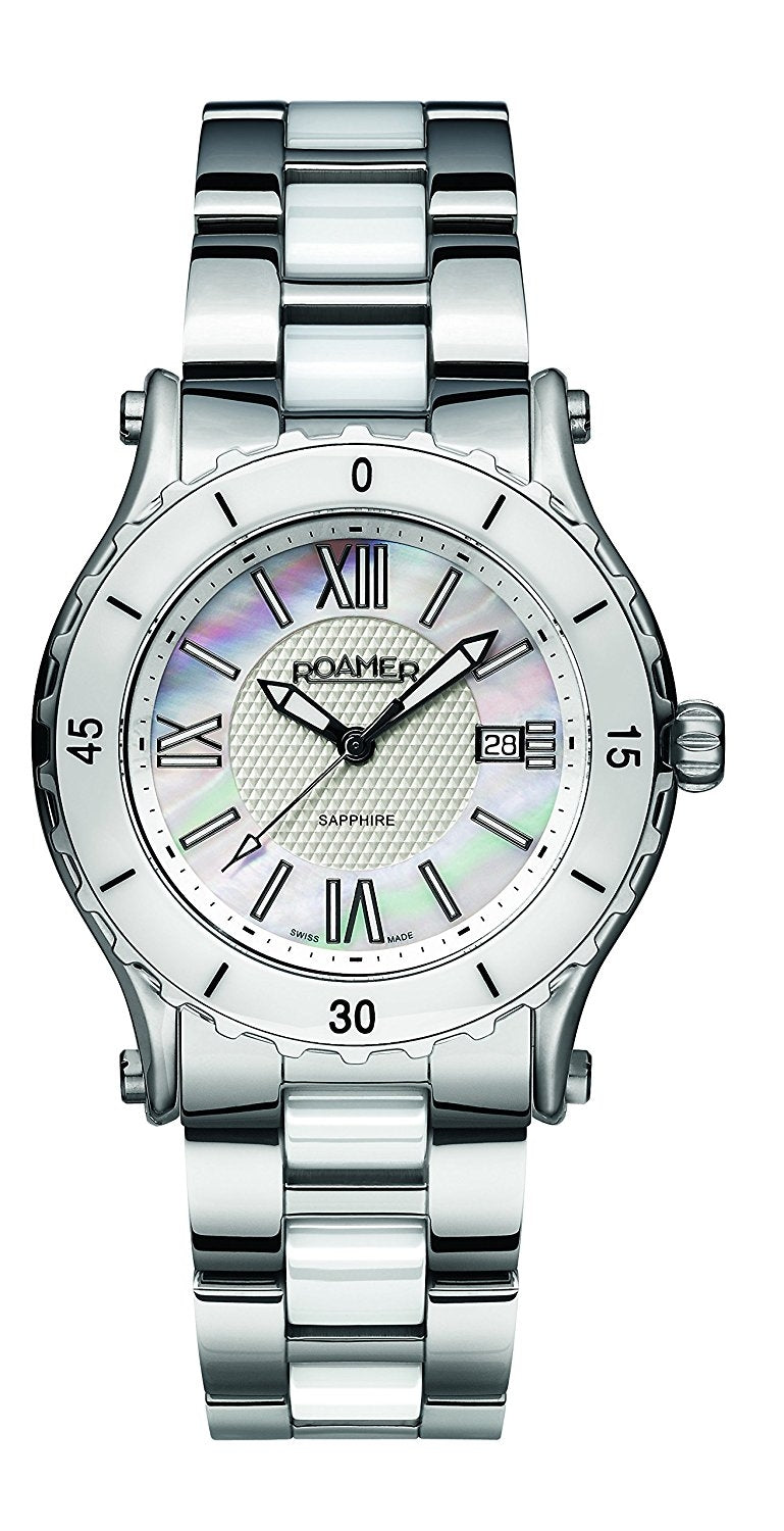 Roamer Women's AEU980 4123 PE Quartz Watch with Mother Of Pearl Dial Analogue Display and Stainless Steel Bracelet
