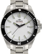 Rotary Mens Watch with White Dial and Silver Bracelet AGB00293/06