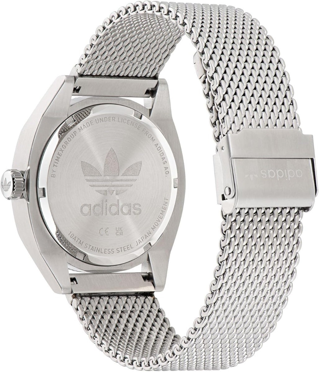 Adidas Edition 2 Mens Watch with Black Dial and Silver Strap AOFH225022