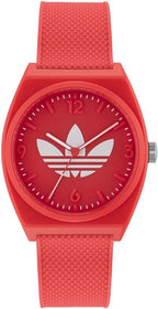 Adidas Mens Watch with Red Dial & Red Silicone Strap AOST23051