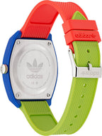 Adidas Mens Watch with Green Dial Green and Red Resin Strap AOST230552I