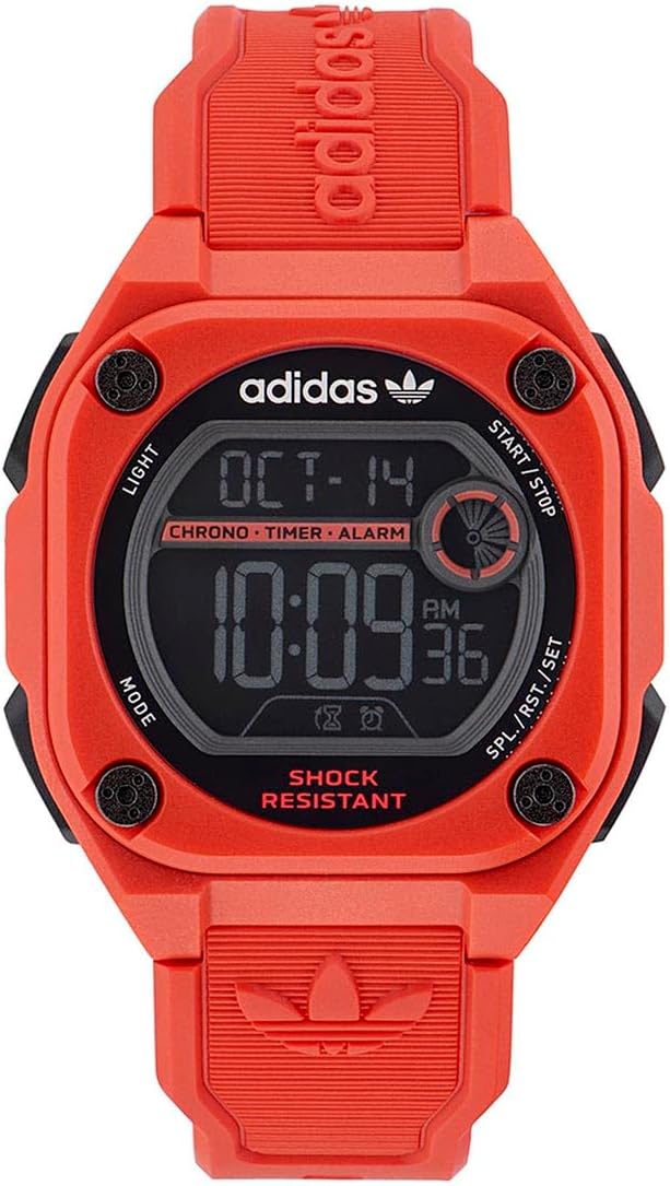 Adidas Mens Digital Watch with Red Case and Red Strap AOST230632I