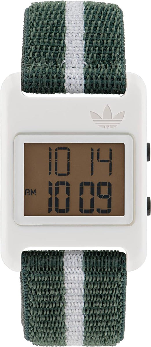 Adidas Unisex Digital Watch with Green Fabric Strap AOST230692I