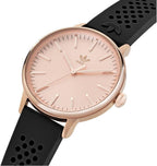 Adidas Ladies Watch with Rose Gold Dial and Black Silicone Strap AOSY220702I