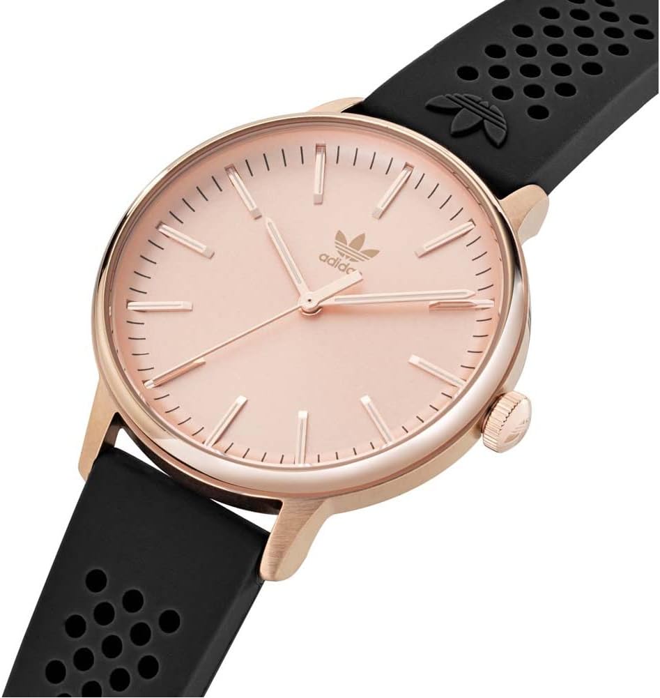 Adidas Ladies Watch with Rose Gold Dial and Black Silicone Strap AOSY220702I
