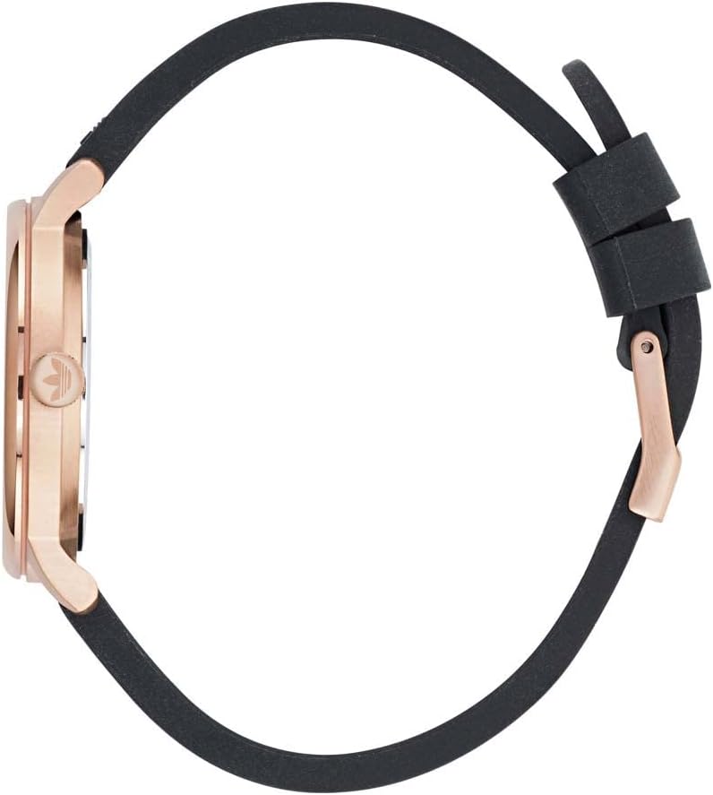 Adidas Ladies Watch with Rose Gold Dial and Black Silicone Strap AOSY220702I