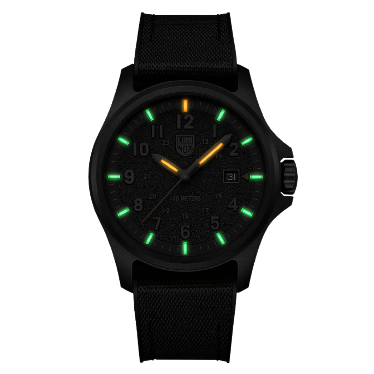 Cloc Mwn Atacama Luminox i Ddynion gydag Wyneb Arian a Strap Gyfnewidiol XL.1971.SET