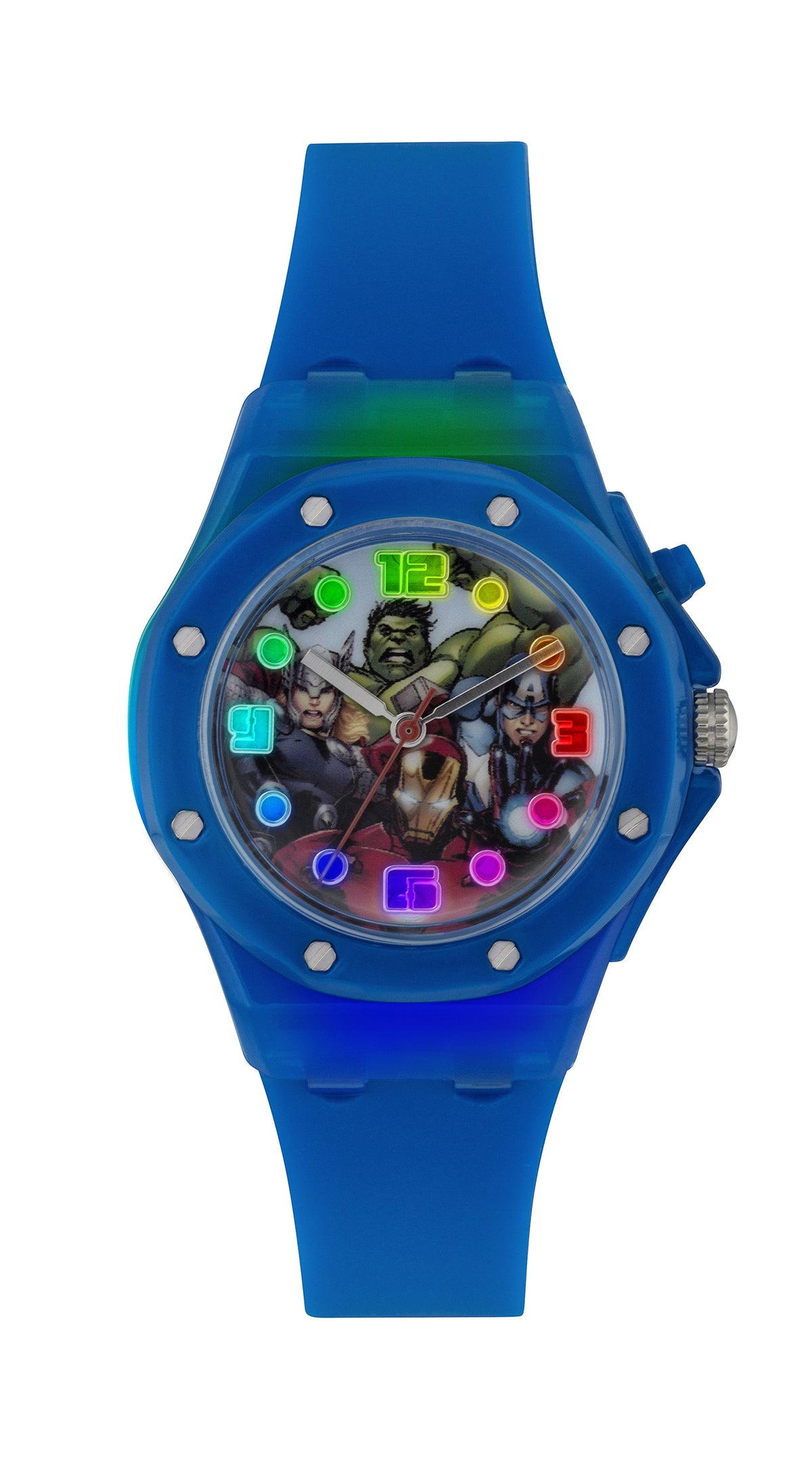 Tikkers Avengers Kids Light Up Digital Watch With Blue Silicon Strap AVG3501