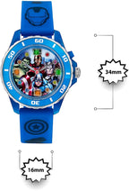 Cloc Plant Disney Marvel Avengers gyda Strap Rwber Glas AVG3506