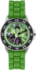 Cloc Athrawon Amser Bachgen Hulk Marvel Disney gyda Strap Silicon Gwyrdd AVG9032