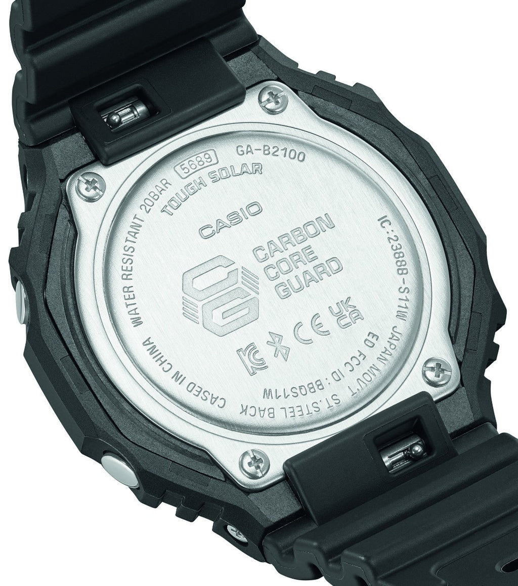 Casio G-Shock Gwylio Analog-Ddigidol Dynion gyda Deial Du a Strap Ddu GA-B2100-1AER