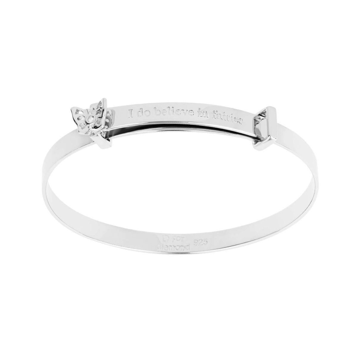 D for Diamond I Do Believe in Fairies' Expanding Bangle with Real Diamond B4315