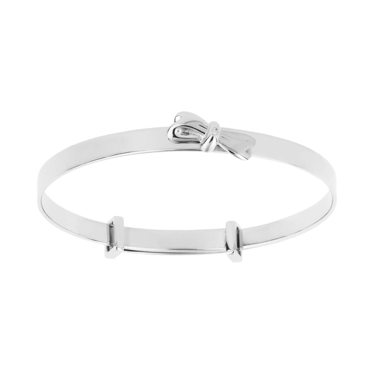 D for Diamond Bow Expanding Bangle with Real Diamond B4781