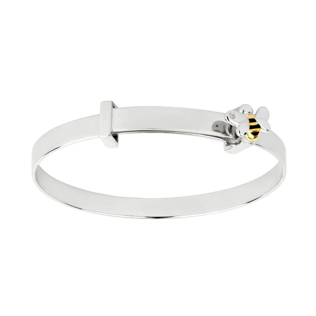 D for Diamond Enamel Bee Expanding Bangle with Real Diamond B5369