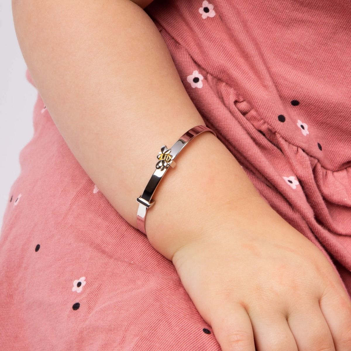 D for Diamond Enamel Bee Expanding Bangle with Real Diamond B5369