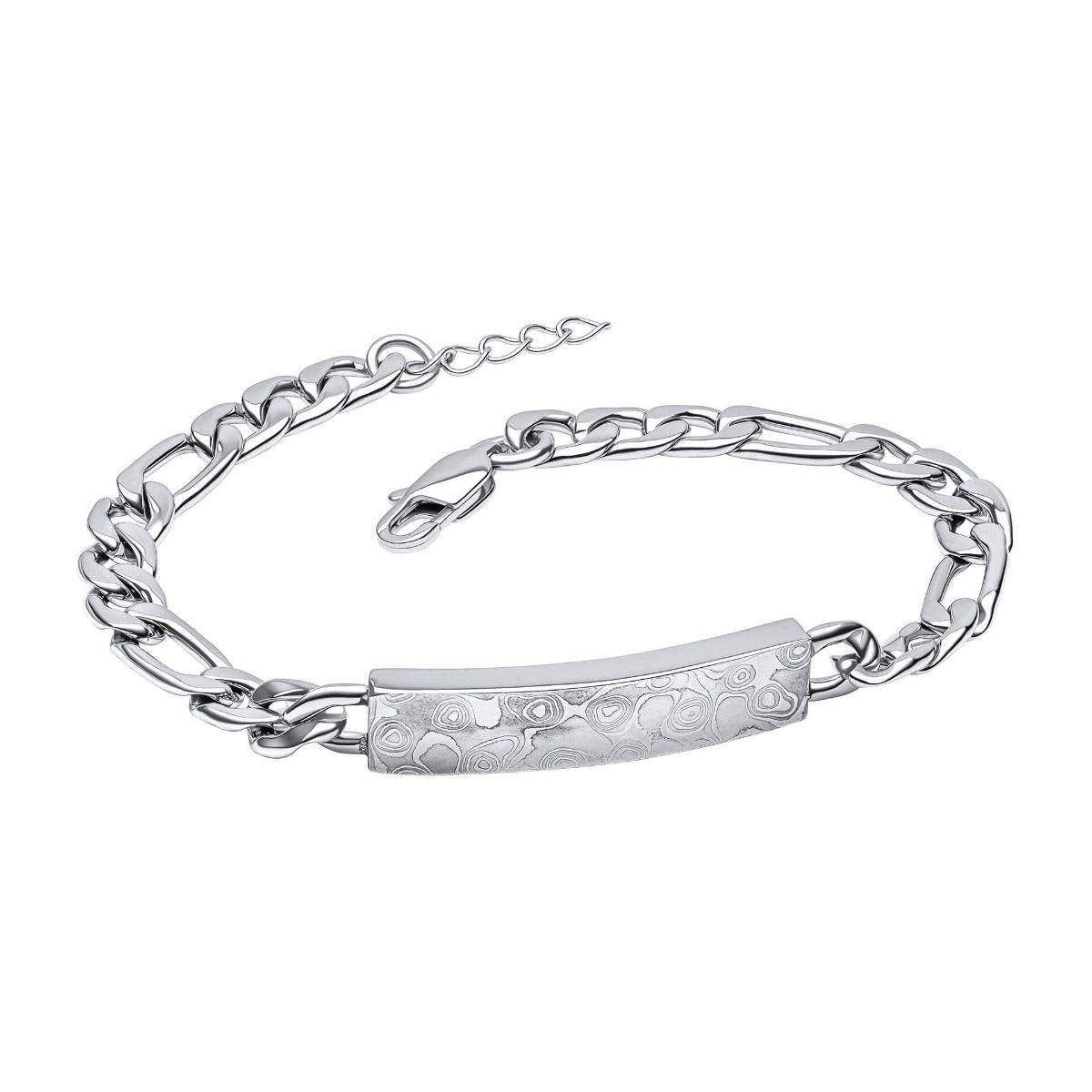 Fred Bennett Damascus Steel ID Bar Chain Bracelet B5452